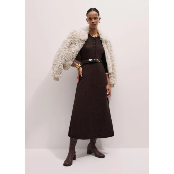 Me and Em Double-Layer Knit Dress – luxury British Brown in Me and Em exclusively at Luxury Shoes 