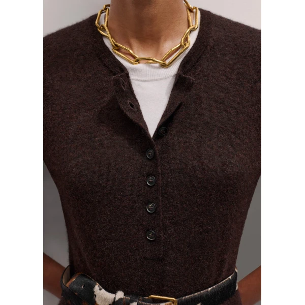Me + Em Double-Layer Knit Dress – luxury British Brown in Me and Em exclusively at Luxury Shoes 