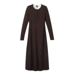 Me and Em Double-Layer Knit Dress – luxury British Brown in Me and Em exclusively at Luxury Shoes 