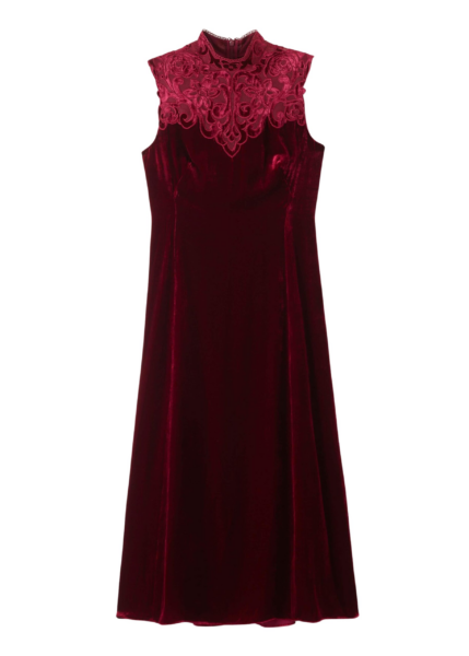 Me and Em Embroidered Midi Dress – luxury British Red in Me and Em exclusively at Luxury Shoes 
