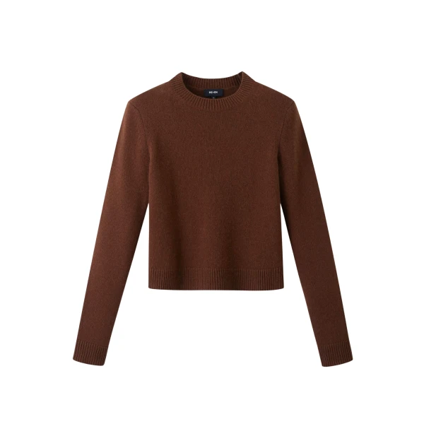 Me and Em Essential Crew Sweater – luxury British Brown in Me and Em exclusively at Luxury Shoes 