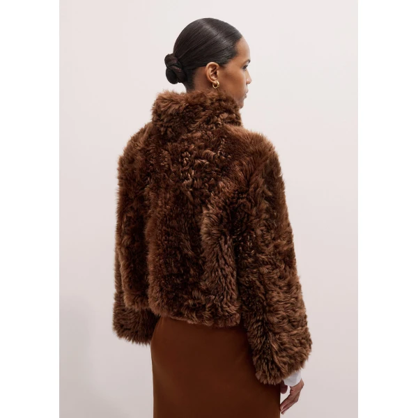 Me + Em Evening Crop Jacket – luxury British Brown in Me and Em exclusively at Luxury Shoes 