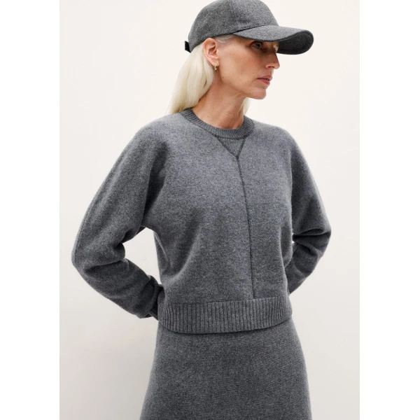 Me and Em Felted Knit Sweatshirt – luxury British Grey in Me and Em exclusively at Luxury Shoes 