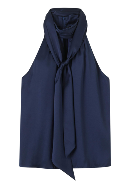 Me and Em Halterneck Top + Tie – luxury British Blue in Me and Em exclusively at Luxury Shoes 
