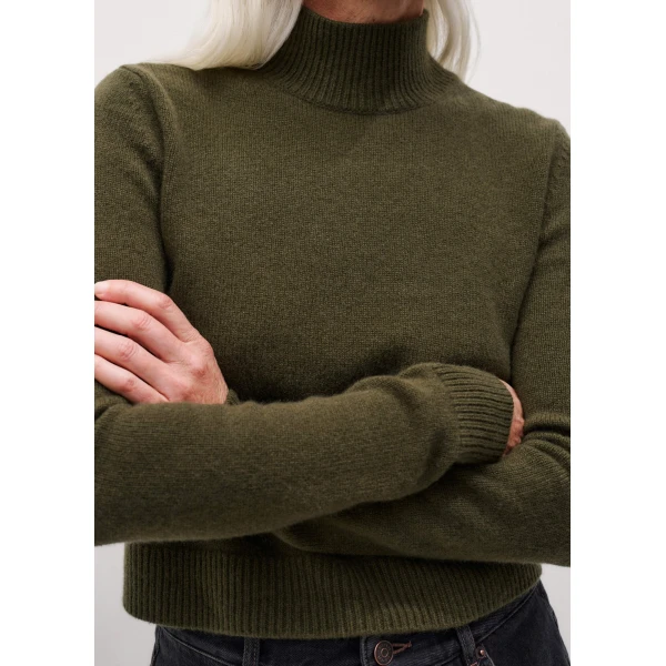 Me + Em High Neck Crop Jumper – luxury British Green in Me and Em exclusively at Luxury Shoes 