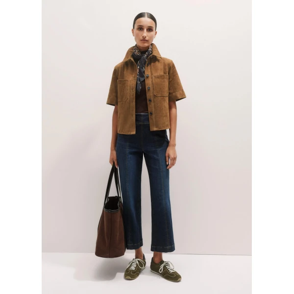Me + Em Kick Flare Crop Travel Jean – luxury British Blue in Me and Em exclusively at Luxury Shoes 