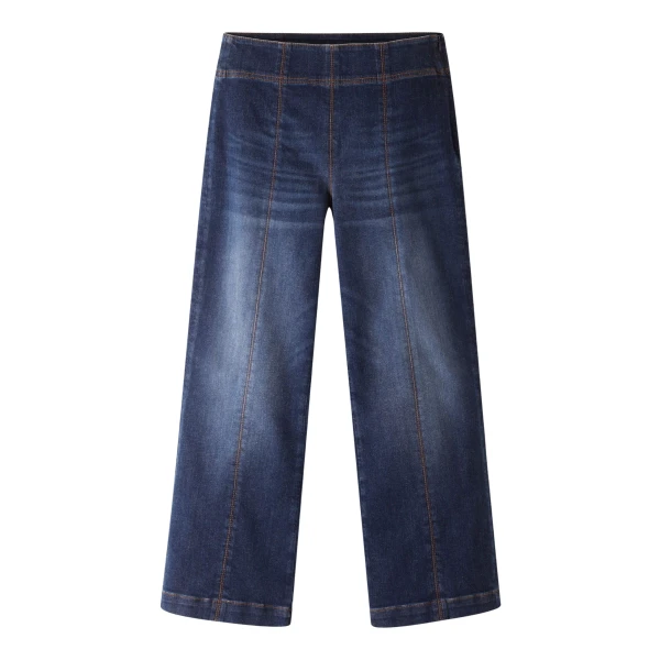 Me and Em Kick Flare Crop Travel Jean – luxury British Blue in Me and Em exclusively at Luxury Shoes 