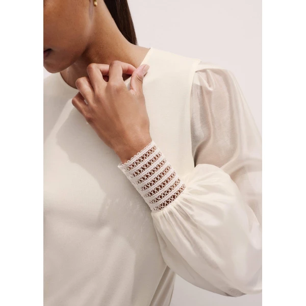 Me + Em Layering Blouse – luxury British Ivory in Me and Em exclusively at Luxury Shoes 