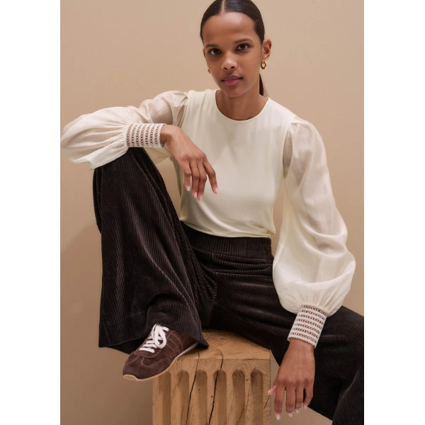 Me and Em Layering Blouse – luxury British Ivory in Me and Em exclusively at Luxury Shoes 
