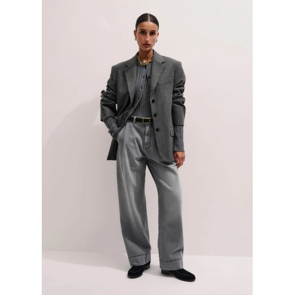 Me and Em Micro Cable Cardigan – luxury British Grey in Me and Em exclusively at Luxury Shoes 