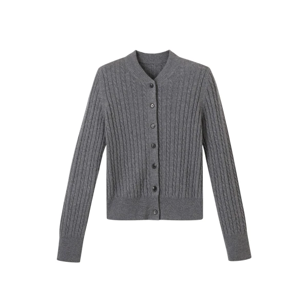 Me and Em Micro Cable Cardigan – luxury British Grey in Me and Em exclusively at Luxury Shoes 