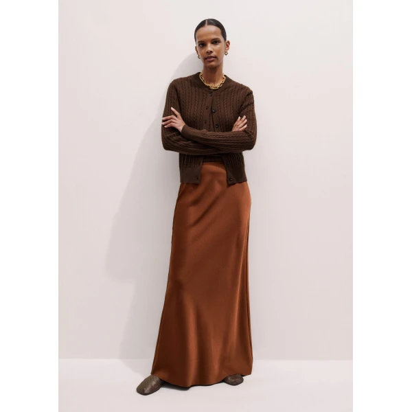 Me + Em Micro Cable Knit Tee – luxury British Brown in Me and Em exclusively at Luxury Shoes 