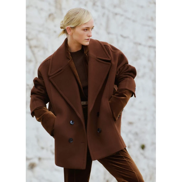 Me and Em Military Coat – luxury British Brown in Me and Em exclusively at Luxury Shoes 