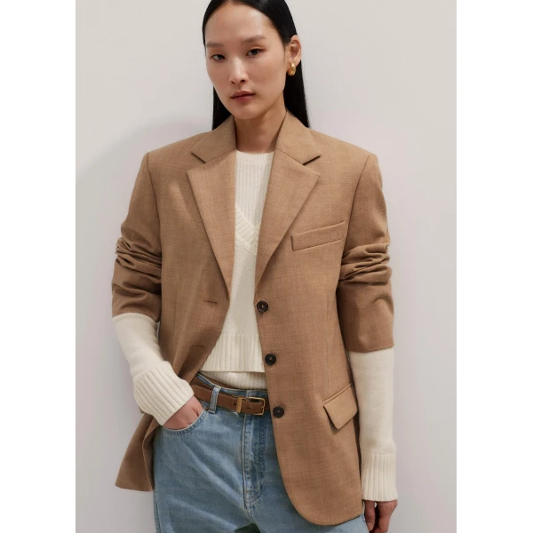 Me + Em Oversized Blazer – luxury British Brown in Me and Em exclusively at Luxury Shoes 