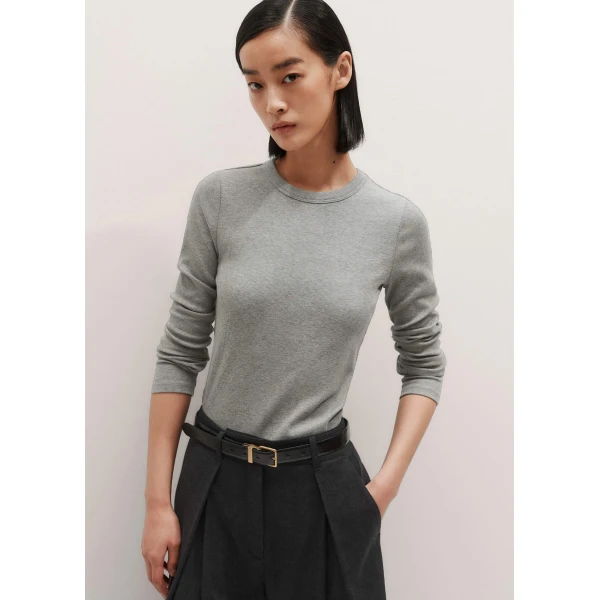 Me + Em Perfect Basic Top – luxury British Grey in Me and Em exclusively at Luxury Shoes 