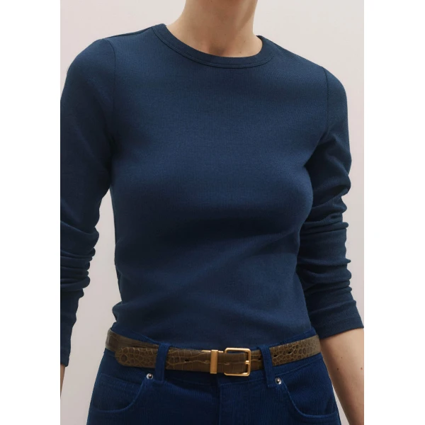Me + Em Perfect Basic Top – luxury British Blue in Me and Em exclusively at Luxury Shoes 