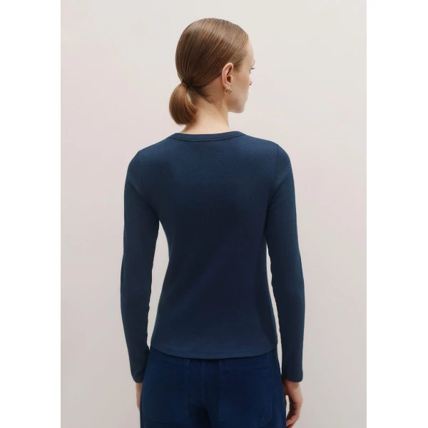 Me + Em Perfect Basic Top – luxury British Blue in Me and Em exclusively at Luxury Shoes 