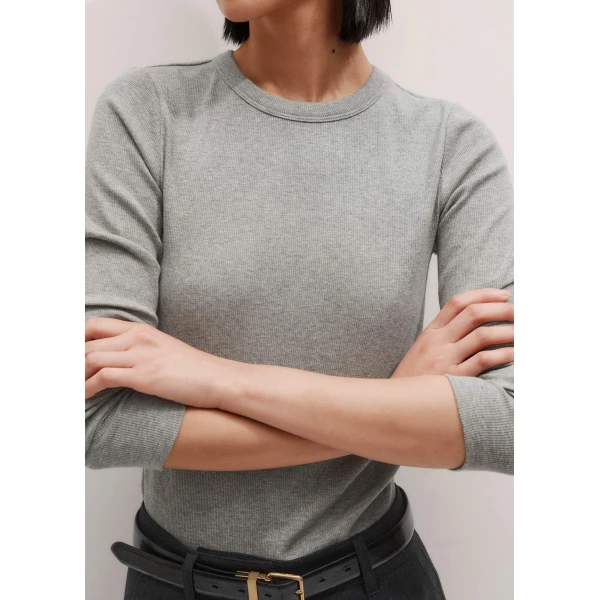 Me + Em Perfect Basic Top – luxury British Grey in Me and Em exclusively at Luxury Shoes 