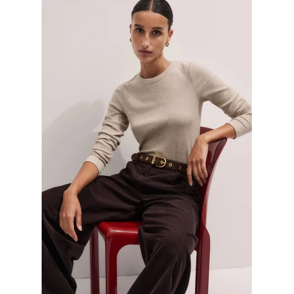 Me and Em Perfect Basic Top – luxury British Beige in Me and Em exclusively at Luxury Shoes 