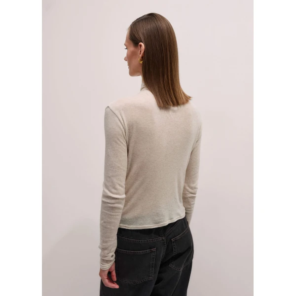 Me and Em Sheer High Neck Top – luxury British Beige in Me and Em exclusively at Luxury Shoes 