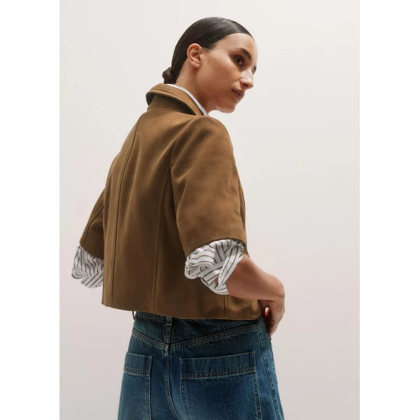 Me and Em Short Sleeve Jacket – luxury British Brown in Me and Em exclusively at Luxury Shoes 