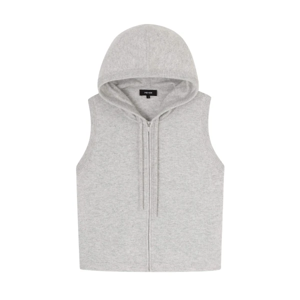 Me and Em Sleeveless Zip Hoody – luxury British Grey in Me and Em exclusively at Luxury Shoes 