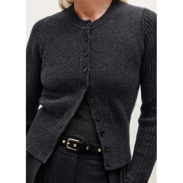 Me and Em Slim Crop Cardigan – luxury British Grey in Me and Em exclusively at Luxury Shoes 