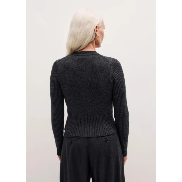 Me and Em Slim Crop Cardigan – luxury British Grey in Me and Em exclusively at Luxury Shoes 