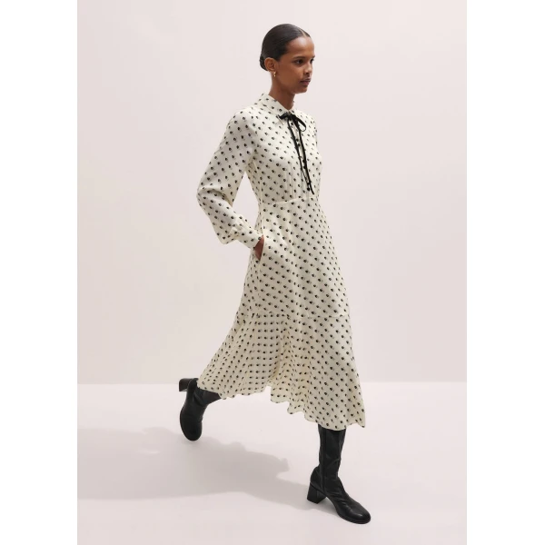 Me and Em Smart Touch Midi Dress – luxury British Ivory in Me and Em exclusively at Luxury Shoes 