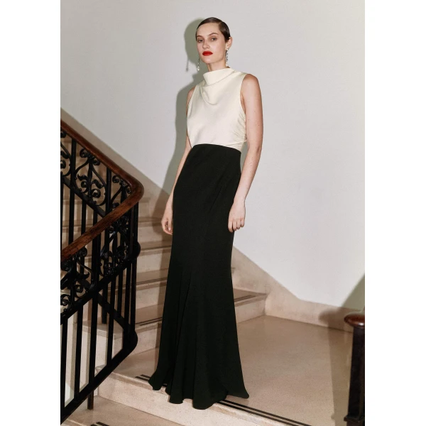 Me and Em Statement Back Dress – luxury British Black in Me and Em exclusively at Luxury Shoes 