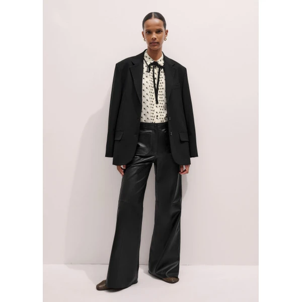 Me + Em Straight Blouse + Tie – luxury British Ivory in Me and Em exclusively at Luxury Shoes 