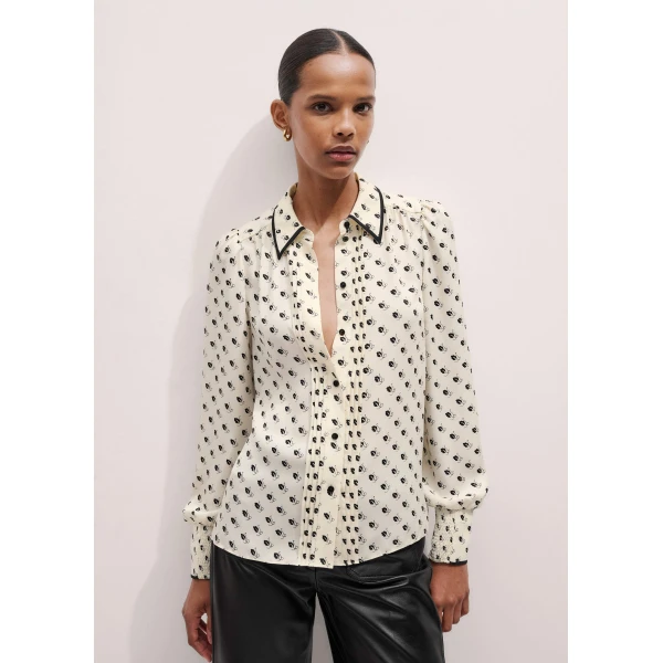 Me + Em Straight Blouse + Tie – luxury British Ivory in Me and Em exclusively at Luxury Shoes 