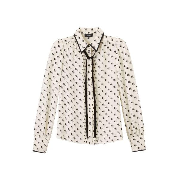 Me and Em Straight Blouse + Tie – luxury British Ivory in Me and Em exclusively at Luxury Shoes 