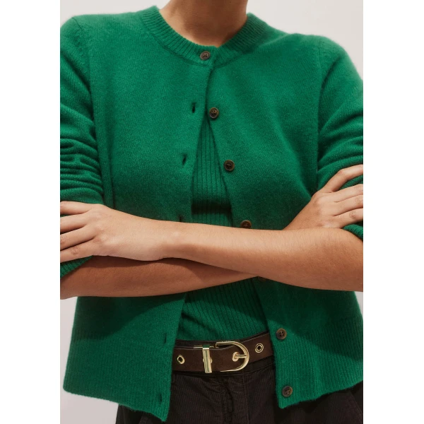 Me + Em Straight Cardigan – luxury British Green in Me and Em exclusively at Luxury Shoes 