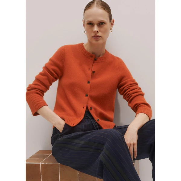 Me + Em Straight Cardigan – luxury British Orange in Me and Em exclusively at Luxury Shoes 