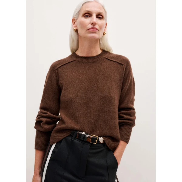 Me + Em Sunday Jumper + Snood – luxury British Brown in Me and Em exclusively at Luxury Shoes 