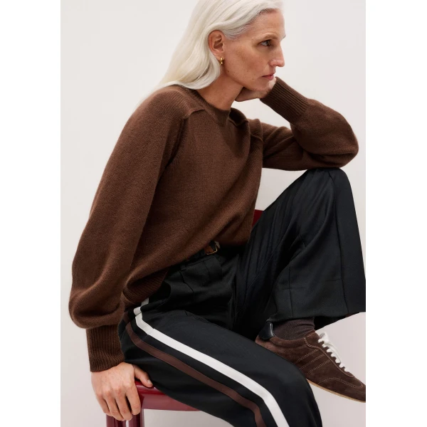 Me + Em Sunday Sweater + Snood – luxury British Brown in Me and Em exclusively at Luxury Shoes 