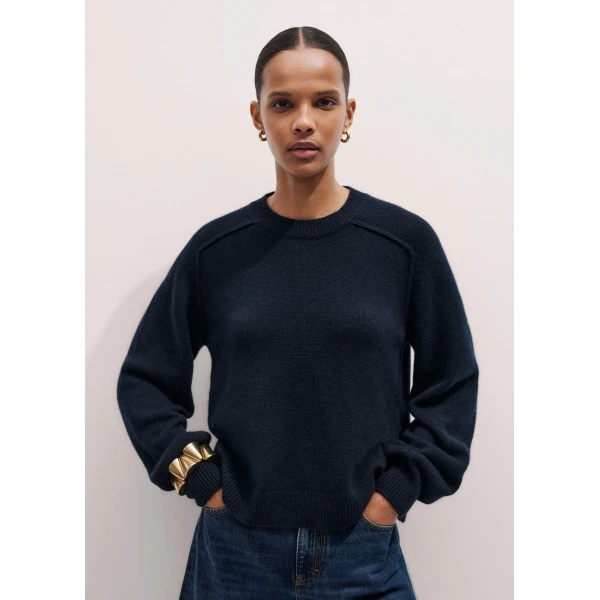 Me + Em Sunday Sweater + Snood – luxury British Blue in Me and Em exclusively at Luxury Shoes 