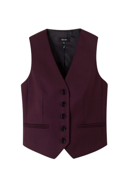 Me and Em Tailored Vest – luxury British Red in Me and Em exclusively at Luxury Shoes 