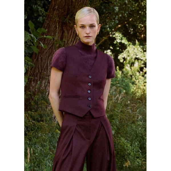 Me and Em Tailored Waistcoat – luxury British Red in Me and Em exclusively at Luxury Shoes 