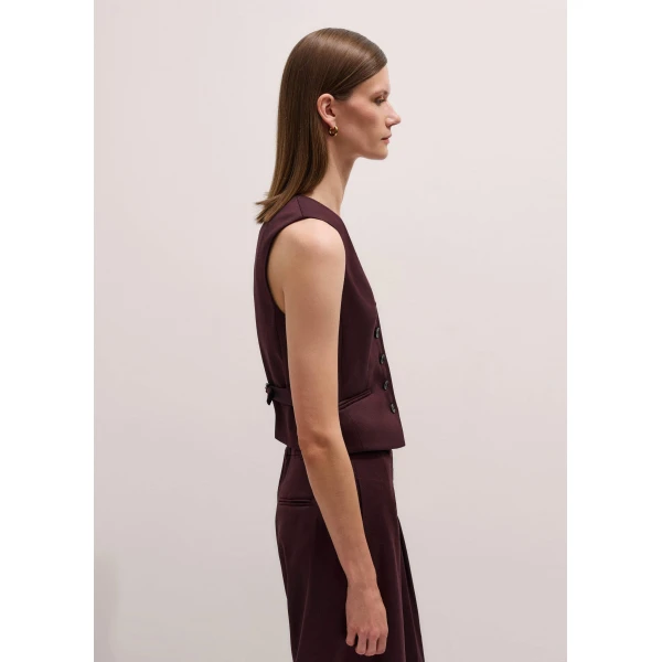Me + Em Tailored Waistcoat – luxury British Red in Me and Em exclusively at Luxury Shoes 