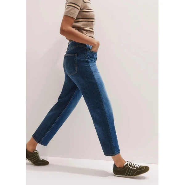 Me + Em Two-Tone Straight Crop Jean – luxury British Blue in Me and Em exclusively at Luxury Shoes 