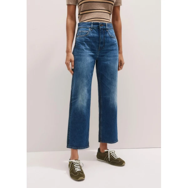 Me and Em Two-Tone Straight Crop Jean – luxury British Blue in Me and Em exclusively at Luxury Shoes 