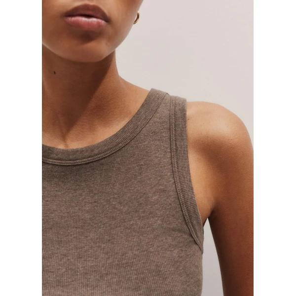 Me + Em Ultimate Crew Neck Tank – luxury British Brown in Me and Em exclusively at Luxury Shoes 