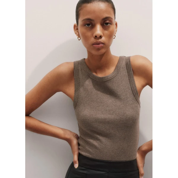 Me and Em Ultimate Crew Neck Tank – luxury British Brown in Me and Em exclusively at Luxury Shoes 