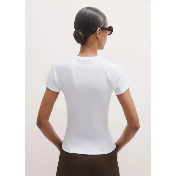 Me + Em Ultimate Raglan Tee – luxury British White in Me and Em exclusively at Luxury Shoes 