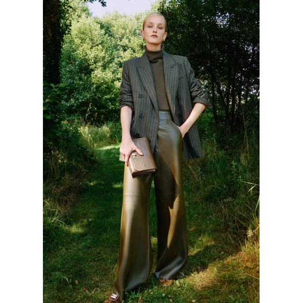 Me + Em Wide-Leg Pant – luxury British Green in Me and Em exclusively at Luxury Shoes 