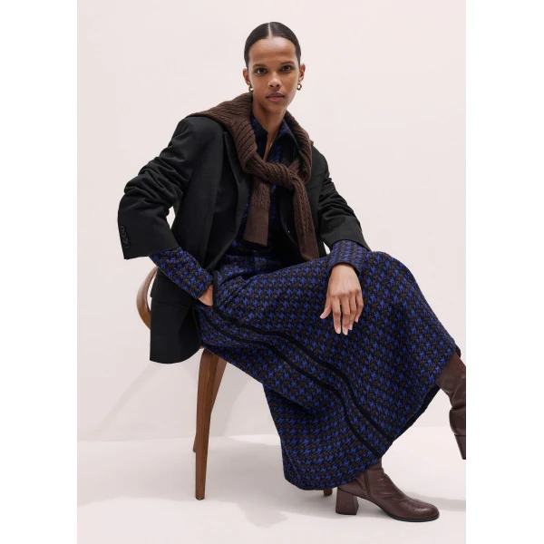 Me + Em Zip Neck Maxi Dress – luxury British Blue in Me and Em exclusively at Luxury Shoes 