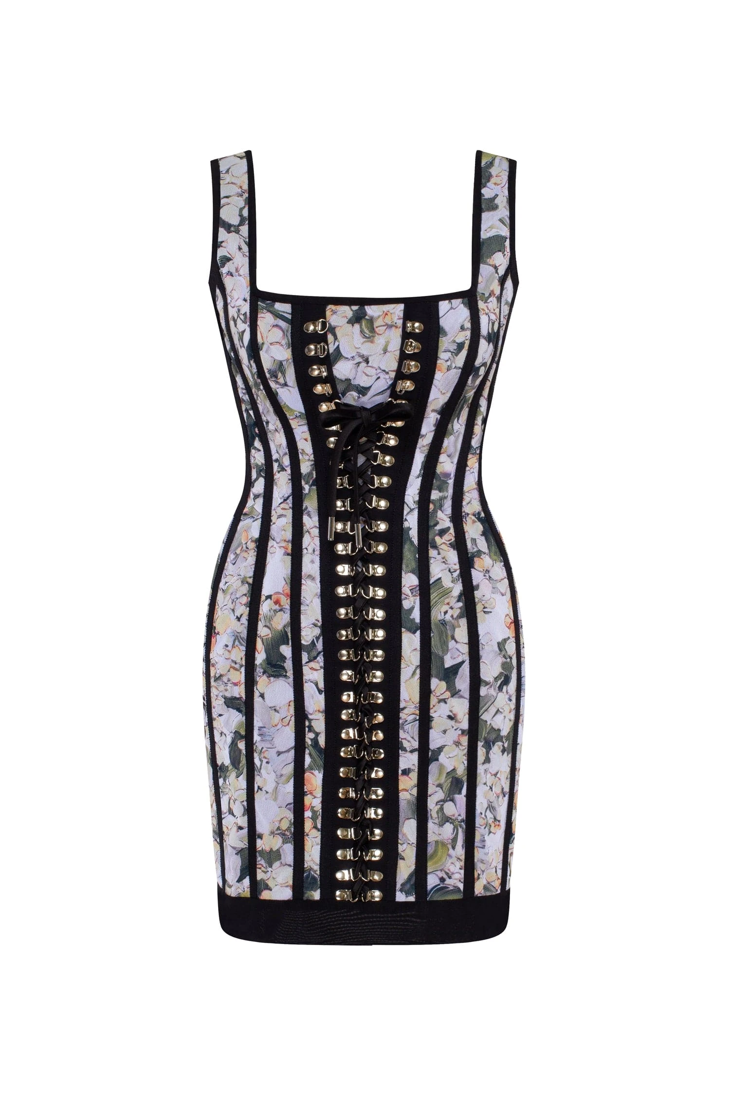 Milla Alluring floral mini dress with bold lace-up hook closure | Ready to Wear 2025 Collection Luxury Shoes Elevate your elegance in this Milla Dresses from the 2025 resort wear edit