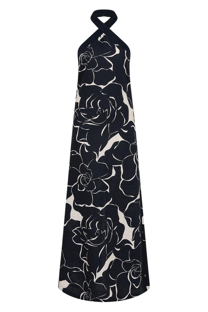 Carla-Zampatti-Celestial-Petals-Linen-Halter-Neck-Dress34557_nobg Carla Zampatti Dresses